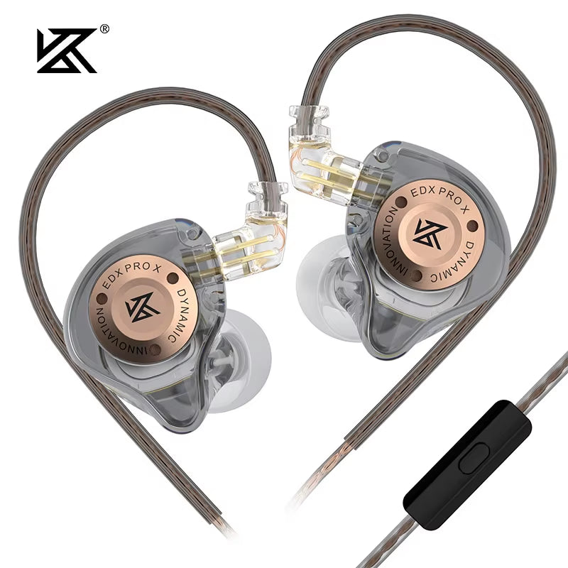 EDX PRO X IEM Earphones Dynamic Drive Hifi Deep Bass Sound Earbud Sport Music Noise Cancelling Headset with Detachable Cable