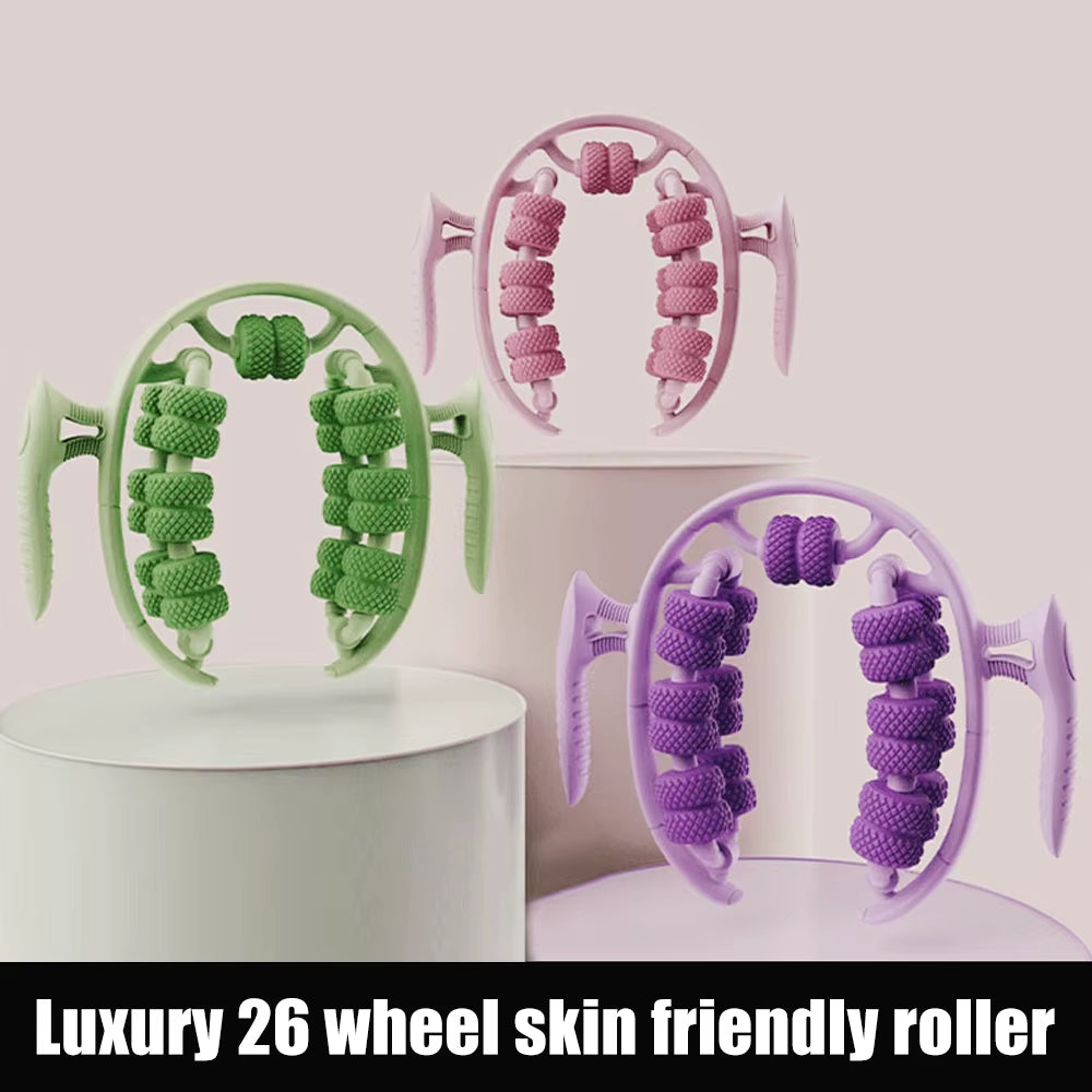 1PCS Massage Roller Relax Roller 26 Wheels, Cellulite Roller Muscle Relaxer Circular Leg Clamps Leg Massage for Tennis Elbow Leg