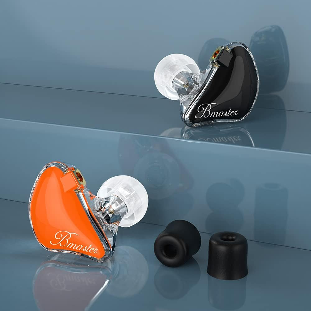 In-Ear Monitors, Bmaster Triple Driver Hifi Stereo Noise-Isolating with Enhanced Bass for Musicians Stage/Audio Recording (PRO Orange/Black)