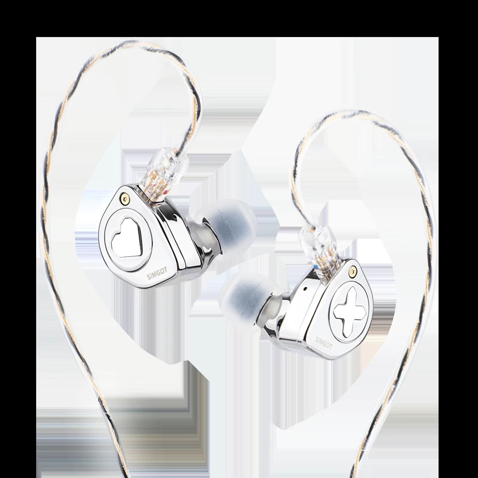 EW300 1Dd+1Planar+1Pzt Hybrid Driver IEM HIFI Earphones with Detachable Nozzles Silver-Plated OFC IEM Cable for Musician