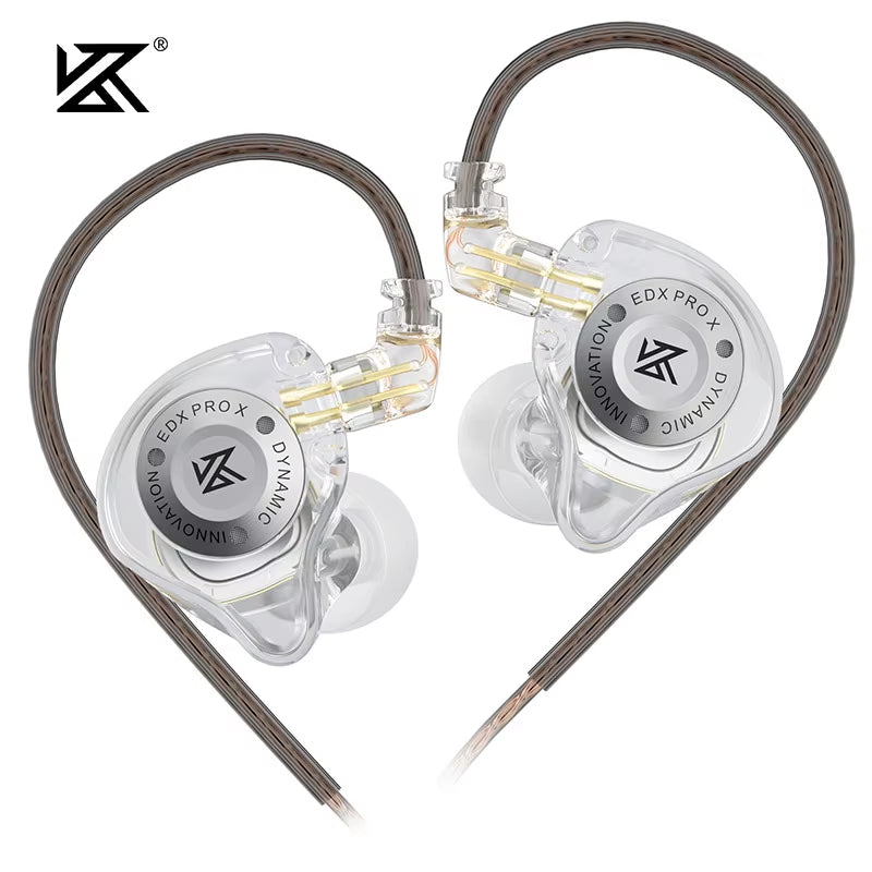 EDX PRO X IEM Earphones Dynamic Drive Hifi Deep Bass Sound Earbud Sport Music Noise Cancelling Headset with Detachable Cable