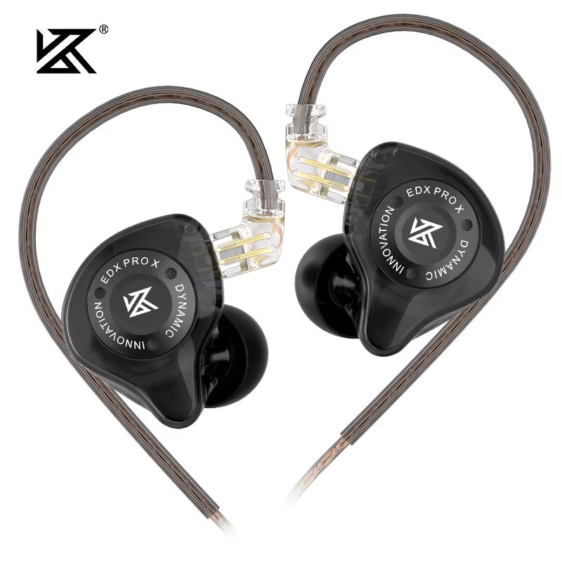 EDX PRO X IEM Earphones Dynamic Drive Hifi Deep Bass Sound Earbud Sport Music Noise Cancelling Headset with Detachable Cable