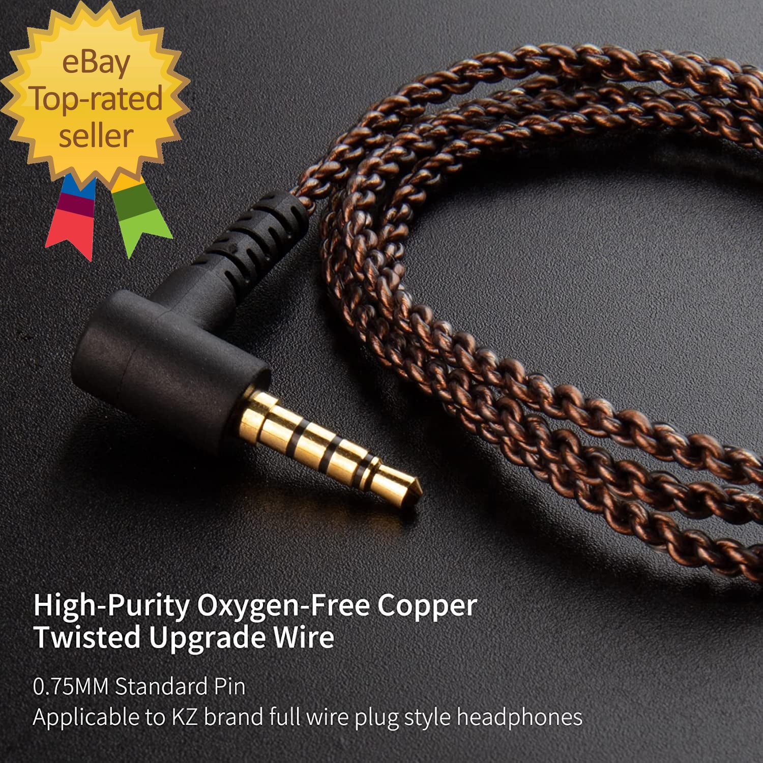 KZ CCA 2PIN IEM Earphone Cable 4 Core High-Purity Copper Twisted in Ear Monitor
