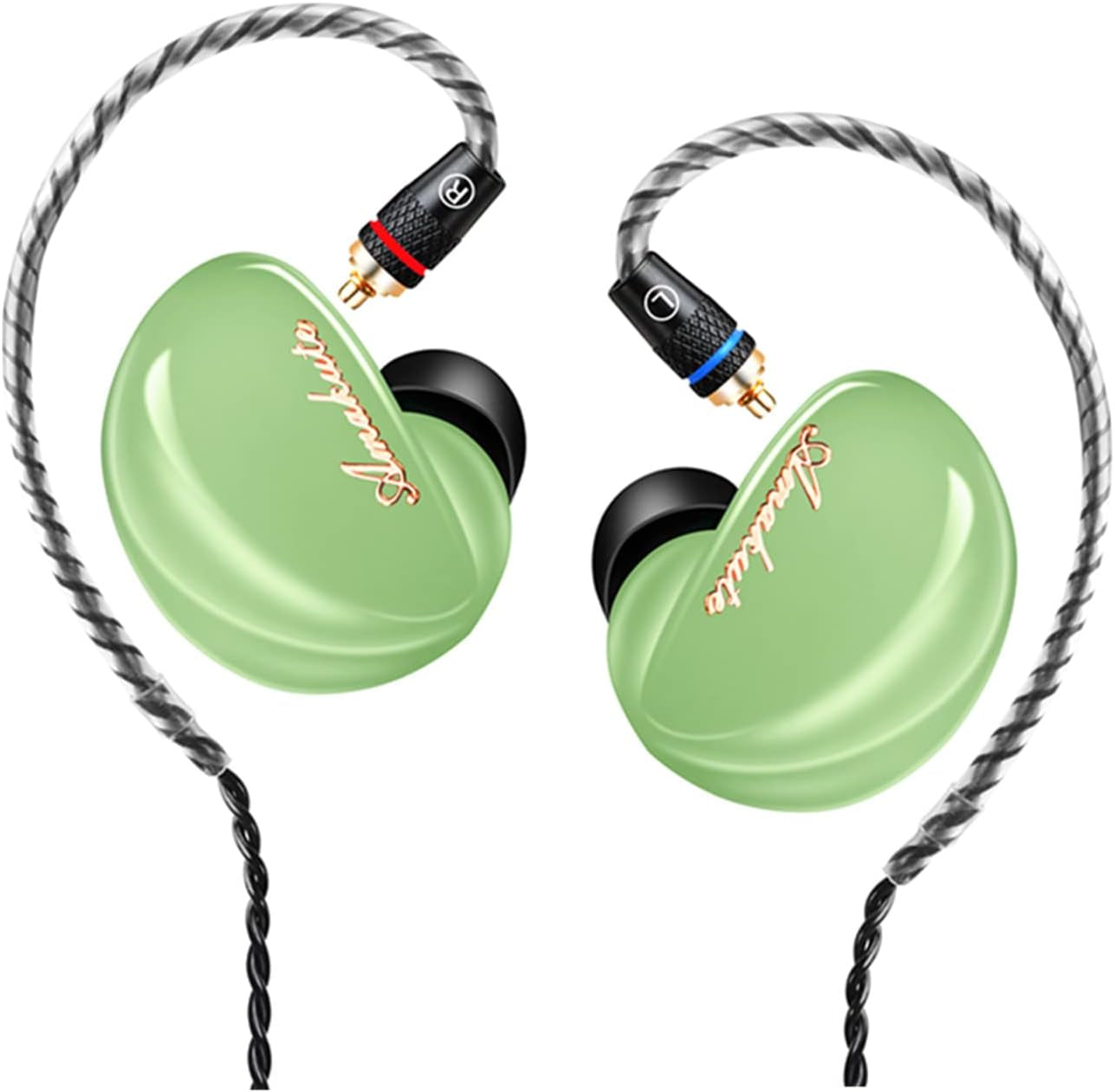 TK300 in Ear Monitor Headphones 10Mm Magnetic Dynamic IEM Earphones for Singers Musician on Stage Audifonos Auriculares, MMCX Cable (Green)