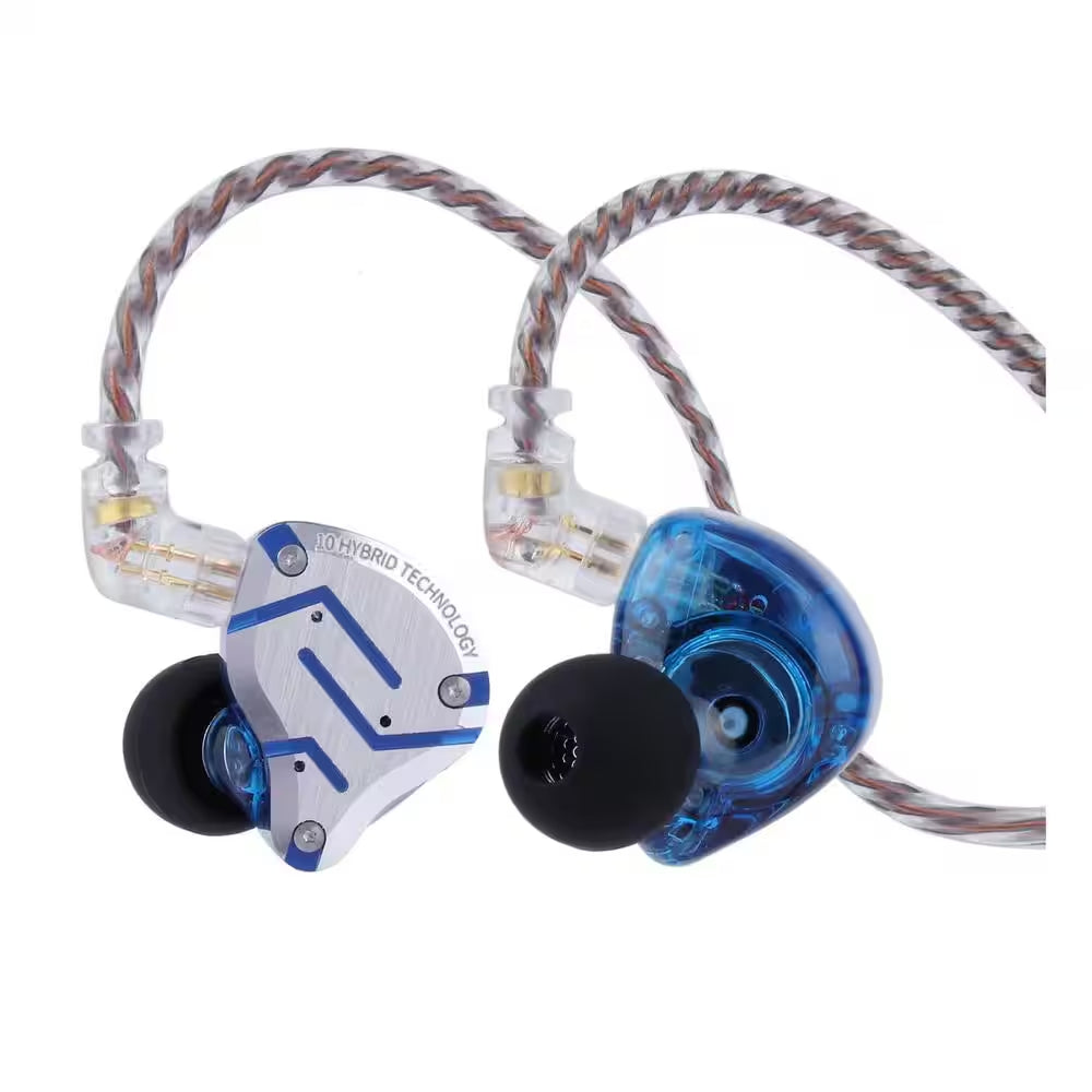 Glare Blue Wired Noise Cancelling Gaming Earbud and In-Ear with Stainless Steel Faceplate without Mic