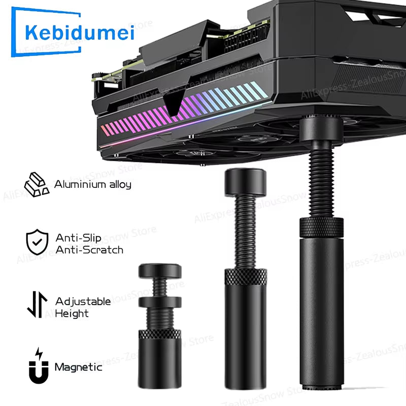 Graphics Card GPU Brace Support Aluminum Alloy Video Card Sag Holder Bracket GPU Sag Bracket Computer PC Case Mount Bracket