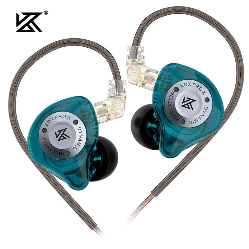 EDX PRO X IEM Earphones Dynamic Drive Hifi Deep Bass Sound Earbud Sport Music Noise Cancelling Headset with Detachable Cable