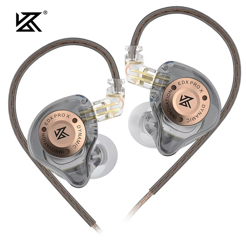 EDX PRO X IEM Earphones Dynamic Drive Hifi Deep Bass Sound Earbud Sport Music Noise Cancelling Headset with Detachable Cable