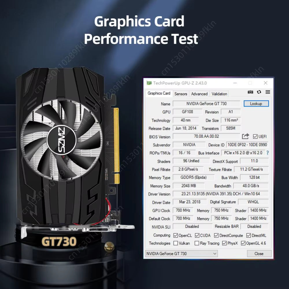 1/2/4GB Graphics Card DDR3/DDR5 Desktop Gaming Video Card Hdmi-Compatible VGA DVI PCI-E 16X Low Profile Graphics Cards for PC