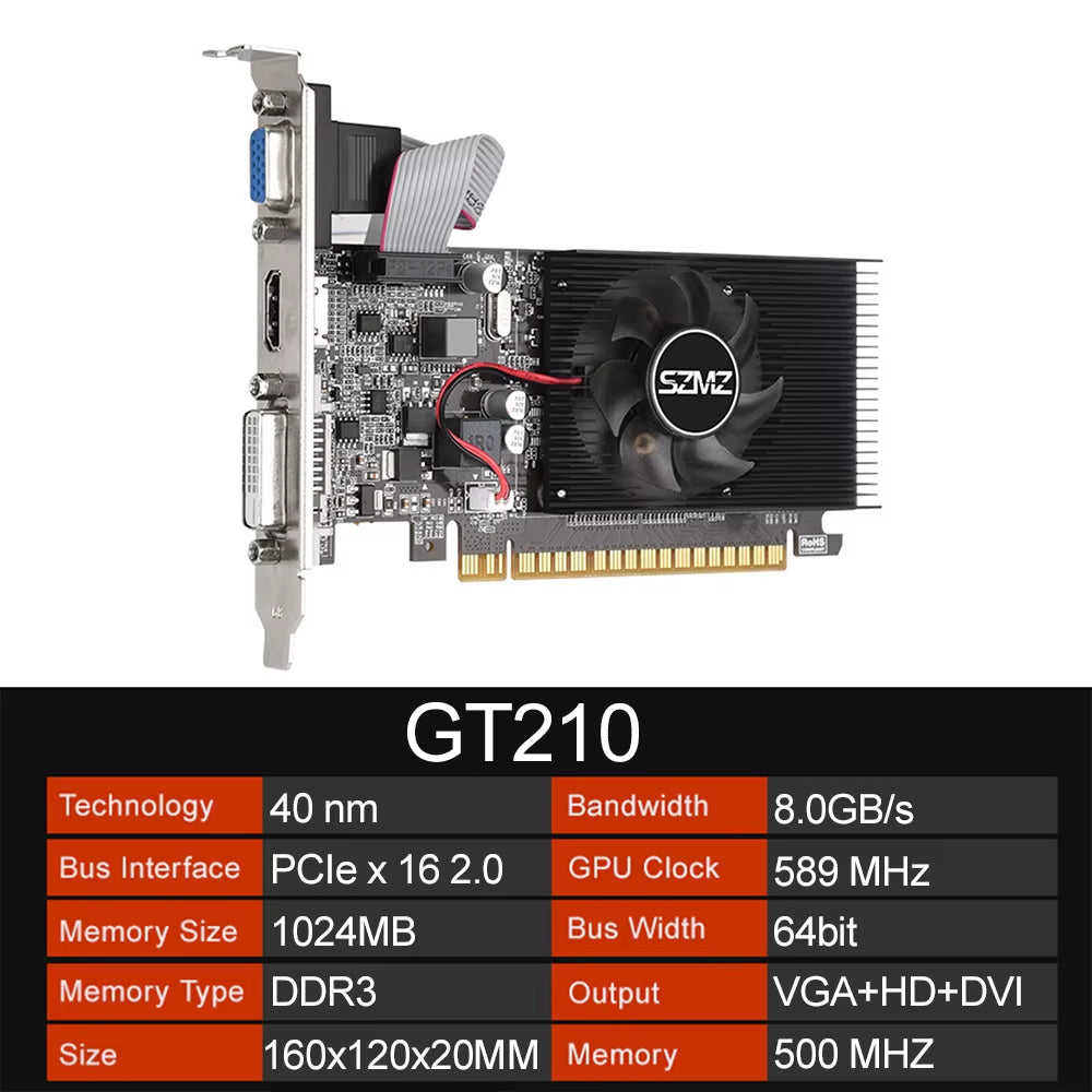 1/2/4GB Graphics Card DDR3/DDR5 Desktop Gaming Video Card Hdmi-Compatible VGA DVI PCI-E 16X Low Profile Graphics Cards for PC