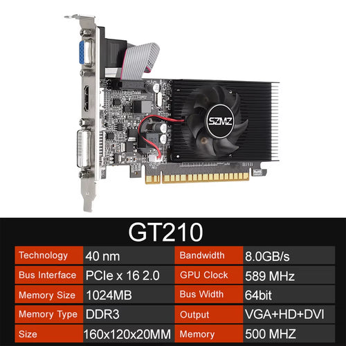 1/2/4GB Graphics Card DDR3/DDR5 Desktop Gaming Video Card Hdmi-Compatible VGA DVI PCI-E 16X Low Profile Graphics Cards for PC