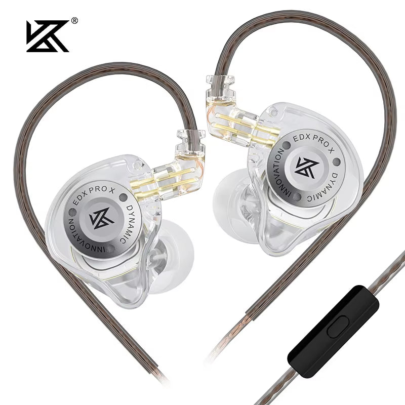 EDX PRO X IEM Earphones Dynamic Drive Hifi Deep Bass Sound Earbud Sport Music Noise Cancelling Headset with Detachable Cable