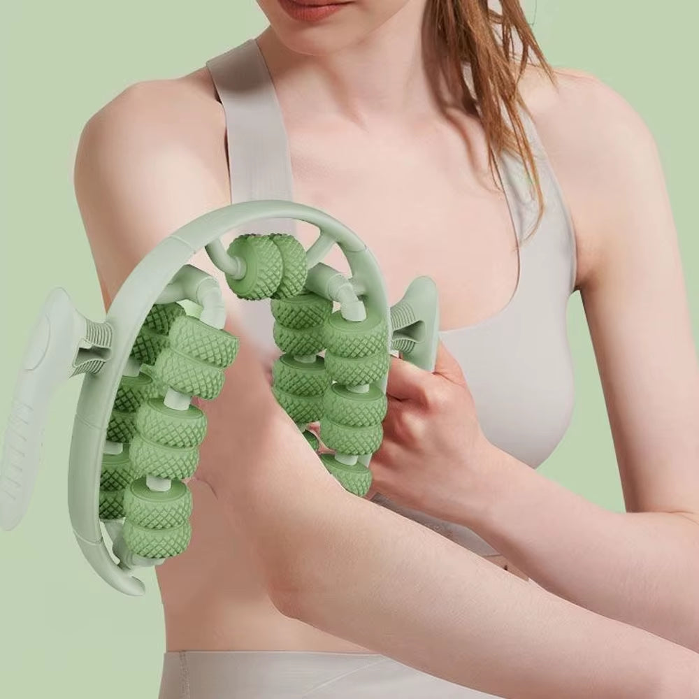 1PCS Massage Roller Relax Roller 26 Wheels, Cellulite Roller Muscle Relaxer Circular Leg Clamps Leg Massage for Tennis Elbow Leg