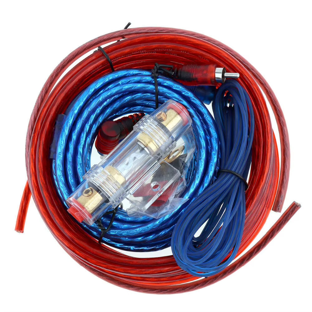 1500W Car Power Amplifier Wiring Kit 8GA Car Subwoofer Cable 60 AMP Fuse Holder 18GA for Car Modification for Auto Vehicle Parts