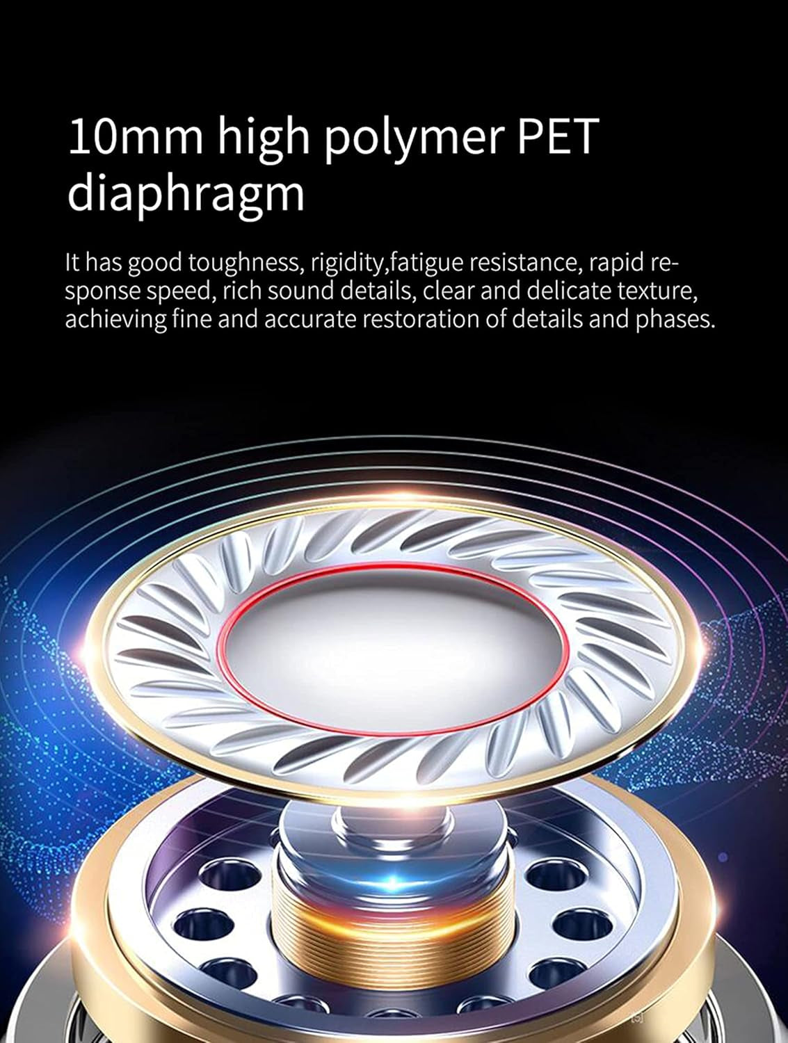 KBEAR KS1 Wired in Ear Headphones, Deep Bass Iem Earbuds Noise Cancelling in Ear Monitors Earphones with 1DD Driver, Ear Hooks Cable for Gaming Computer, Musician Stage, Drummer (White with Mic)