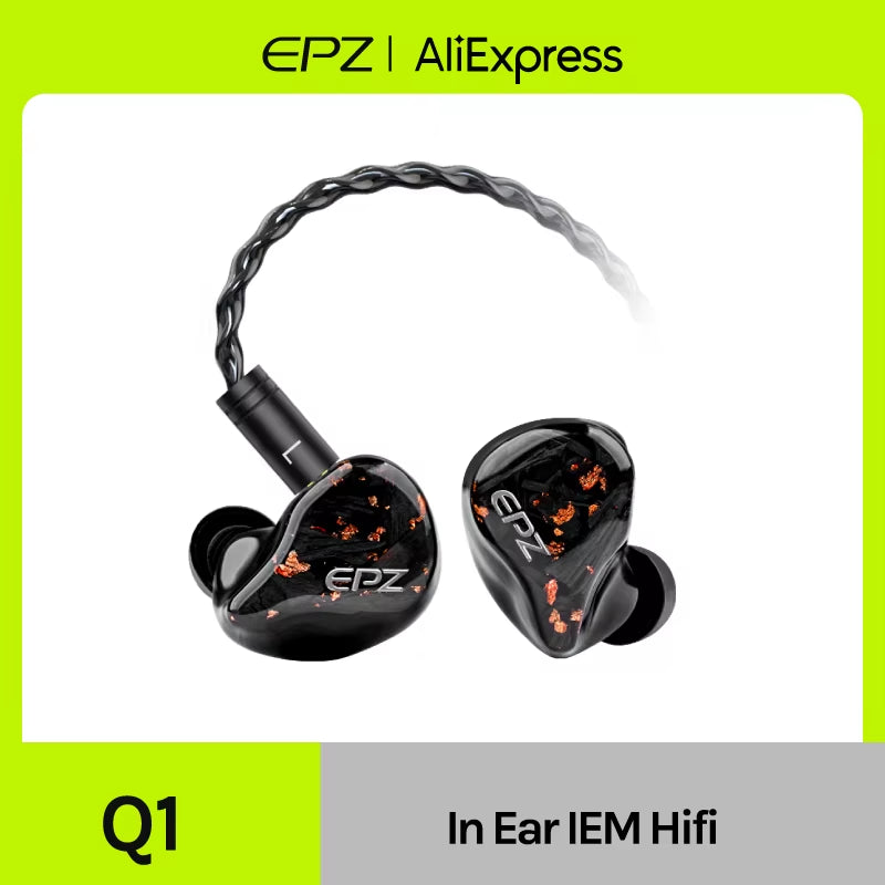 Q1 Earphones Wired HIFI Bass Earbuds IEM in Ear Monitor Gaming Headphones 0.78 2 Pin Detachable Cable Earbuds