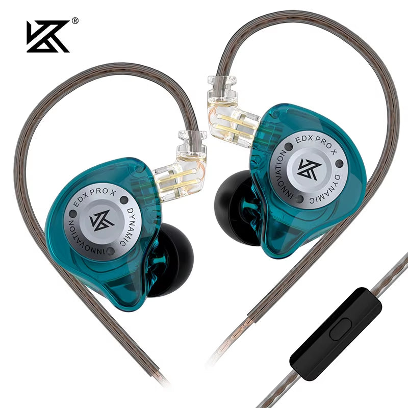 EDX PRO X IEM Earphones Dynamic Drive Hifi Deep Bass Sound Earbud Sport Music Noise Cancelling Headset with Detachable Cable