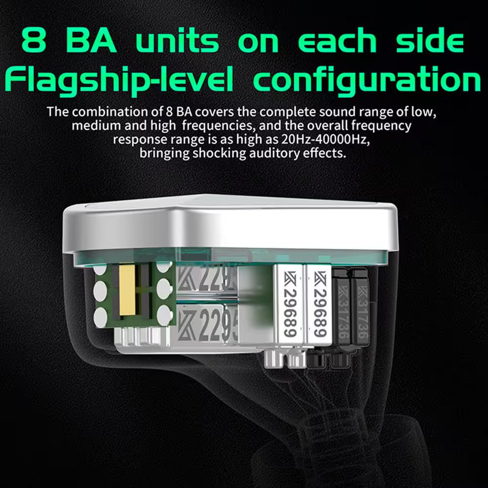 Hifi IEM PRO Cyan Blue Wired Sound Isolation Earbud and In-Ear Earbuds with 2 Pin Detachable and Mic