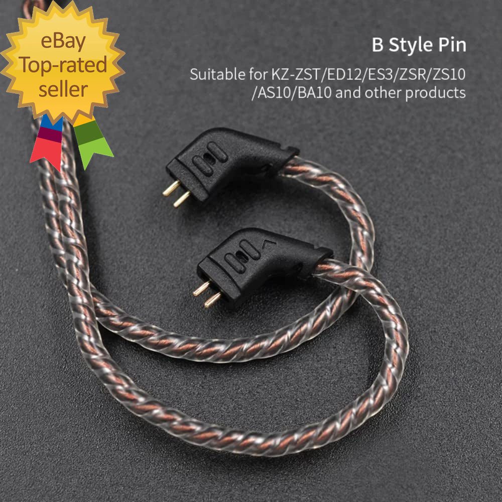 KZ CCA 2PIN IEM Earphone Cable 4 Core High-Purity Copper Twisted in Ear Monitor